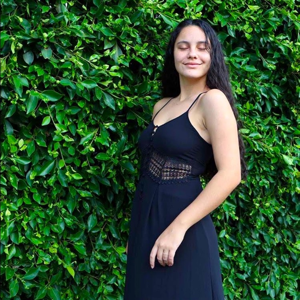 Black Racer-Back Maxi Dress